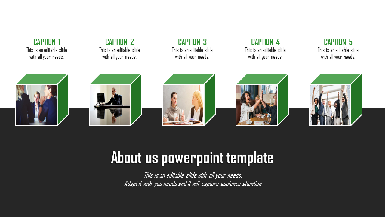 Free - Best About Us PowerPoint Template In Green Color Slide
